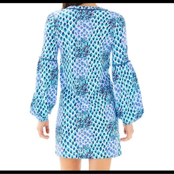 Lilly Pulitzer Joy Tunic Dress Pineapple Fringe size Medium - Picture 2 of 5